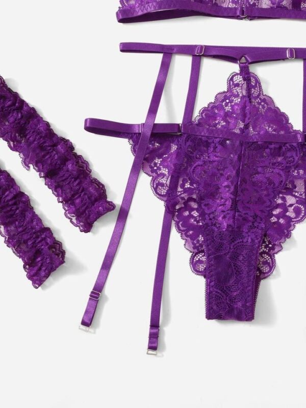 Violet Spell Sheer Lace 3 Piece Set