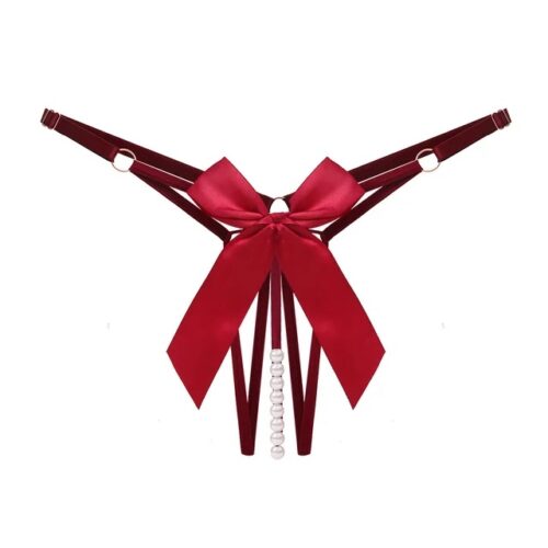 Cherry Tease Bow Beading G String