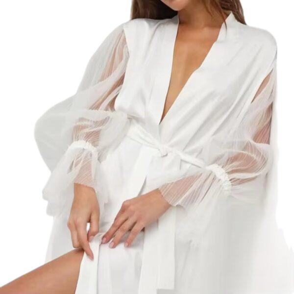 Ethereal Veil Satin Robe