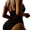 Black Sculpt Ribbed One-Piece Swimsuit