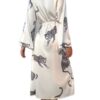 Ivory Jaguar Luxe Wrap Satin Robe