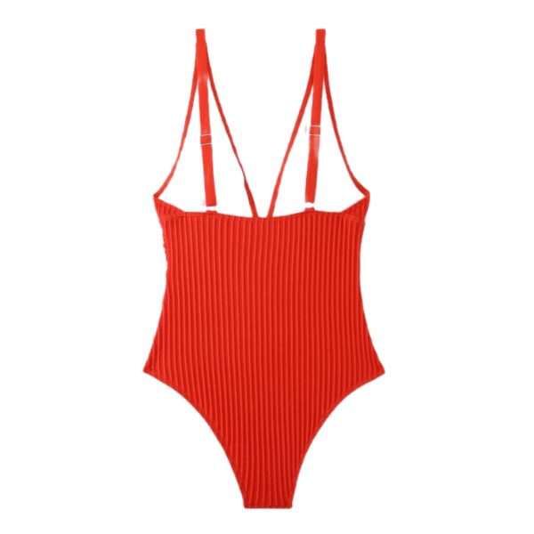 Orange Sculpt Ribbed One-Piece Swimsuit