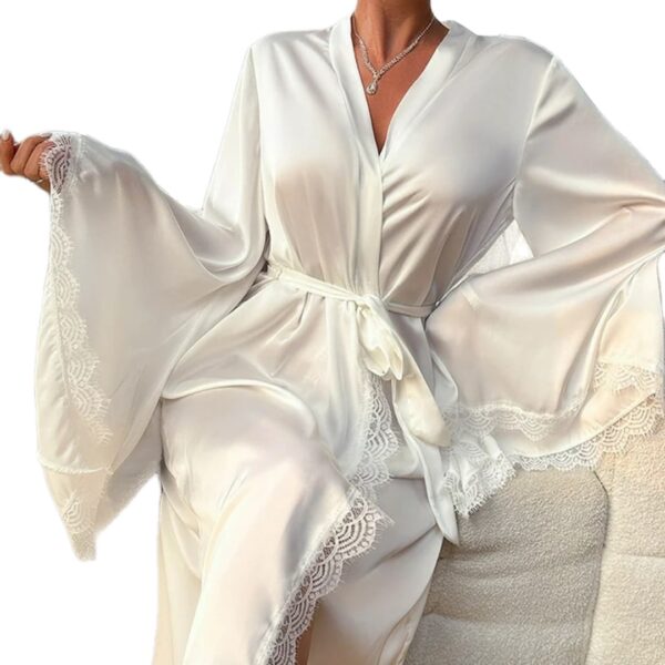 Ivory Whisper Lace Robe