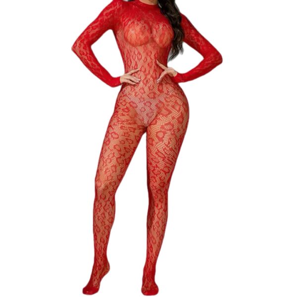 Lady in Red Lace Body Stocking