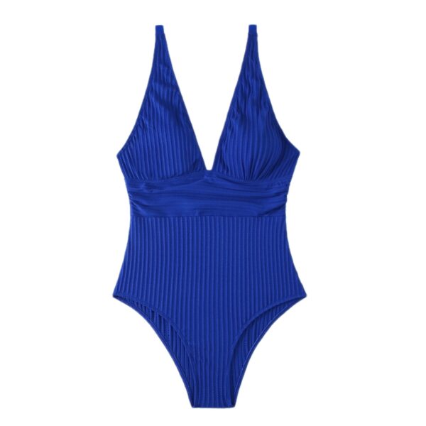 Blue Sculpt Ribbed One-Piece Swimsuit