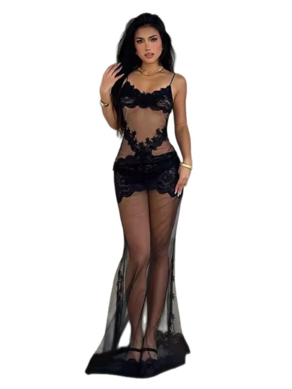 Midnight Veil Lace Lingerie Set
