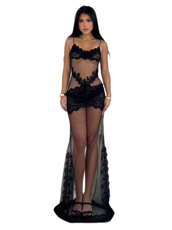 Midnight Veil Lace Lingerie Set