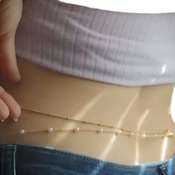 Golden Pearl Layered Waist Chain