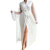 Celestial Veil Satin White Robe