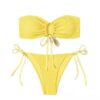 Sunshine Yellow Bloom Tie-Side Bikini Set