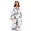 Ivory Jaguar Luxe Wrap Satin Robe