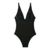Black Sculpt Ribbed One-Piece Swimsuit