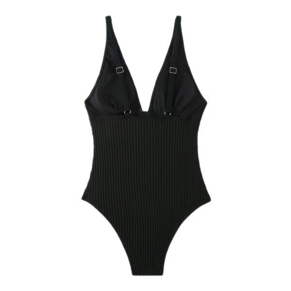 Black Sculpt Ribbed One-Piece Swimsuit