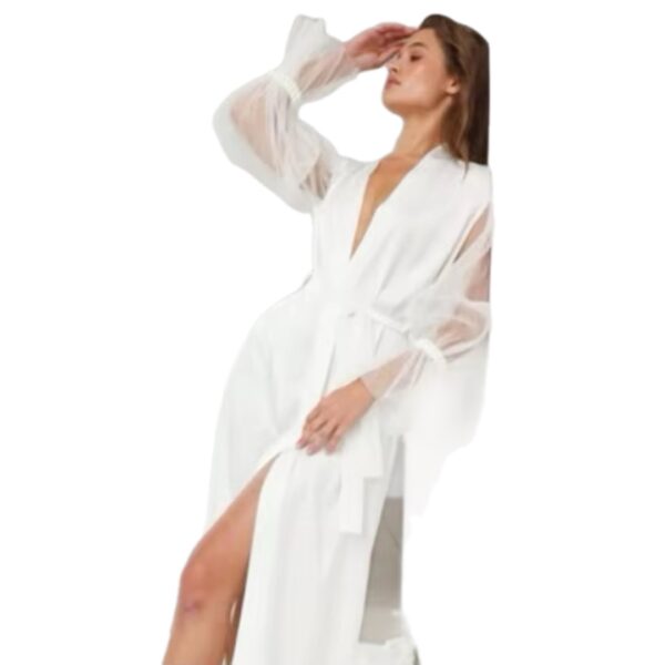 Ethereal Veil Satin Robe