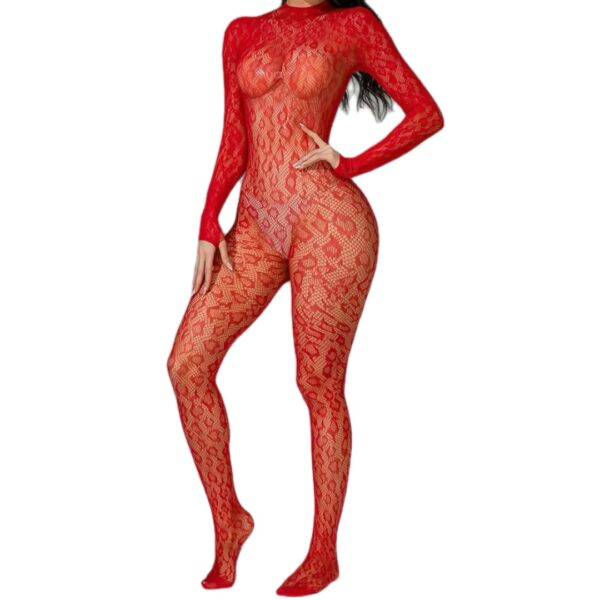 Lady in Red Lace Body Stocking