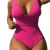 copy_fe328c63-0f2e-421c-a101-d080d1b64994 Pink Sculpt Ribbed One-Piece Swimsuit