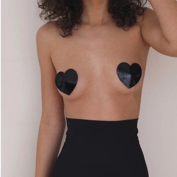 Love Hearts Nipple Pastries- Black