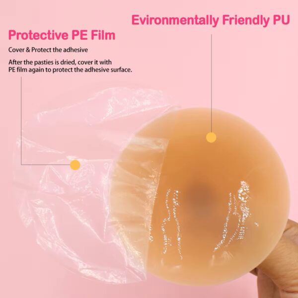 Silicone Nipple Cover With Classic Piercing- Brown