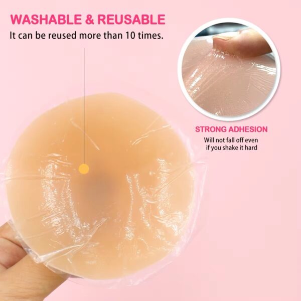 Silicone Nipple Cover With Classic Piercing- Brown