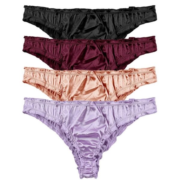Satin Frill 4 Colour Briefs Set