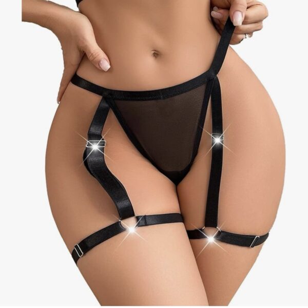 Midnight Harness Thong -Black