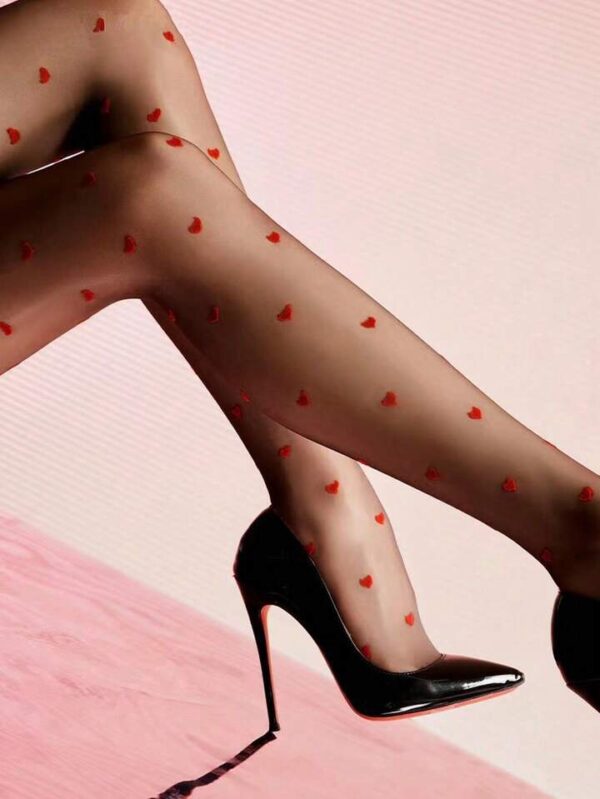 Red Hearts High Thigh Stockings