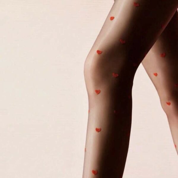 Red Hearts High Thigh Stockings