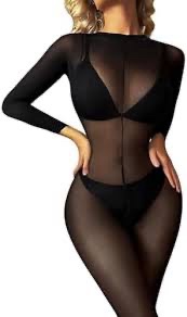 Black Sculpt Sheer Bodysuit