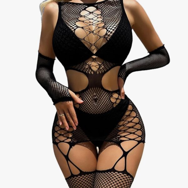 Noir Siren Harness Bodystocking