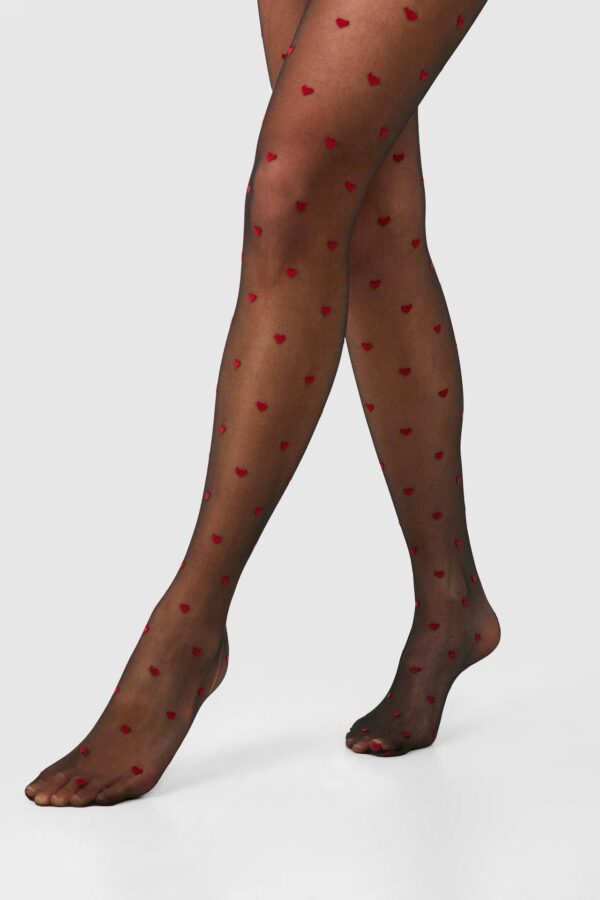 Red Hearts High Thigh Stockings