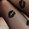 Black Kisses High Thigh Stockings Set