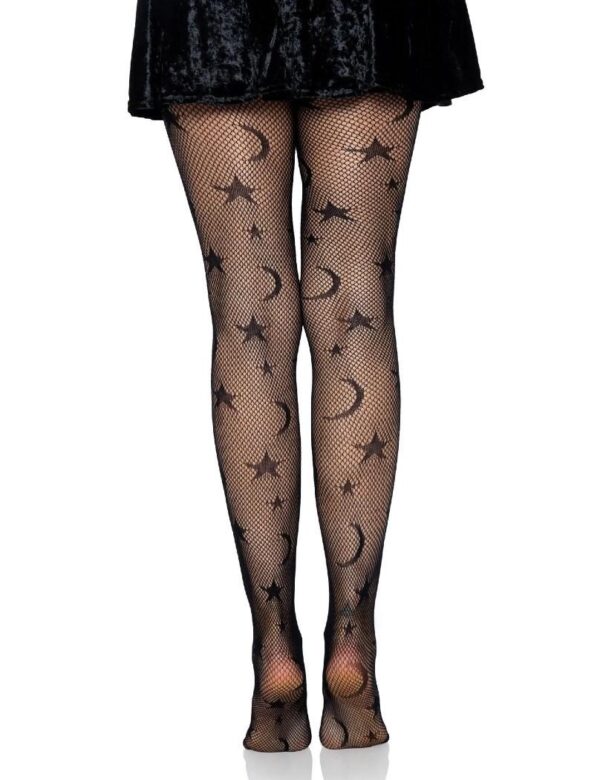 Celestine Lunar Mesh High Thigh Stockings