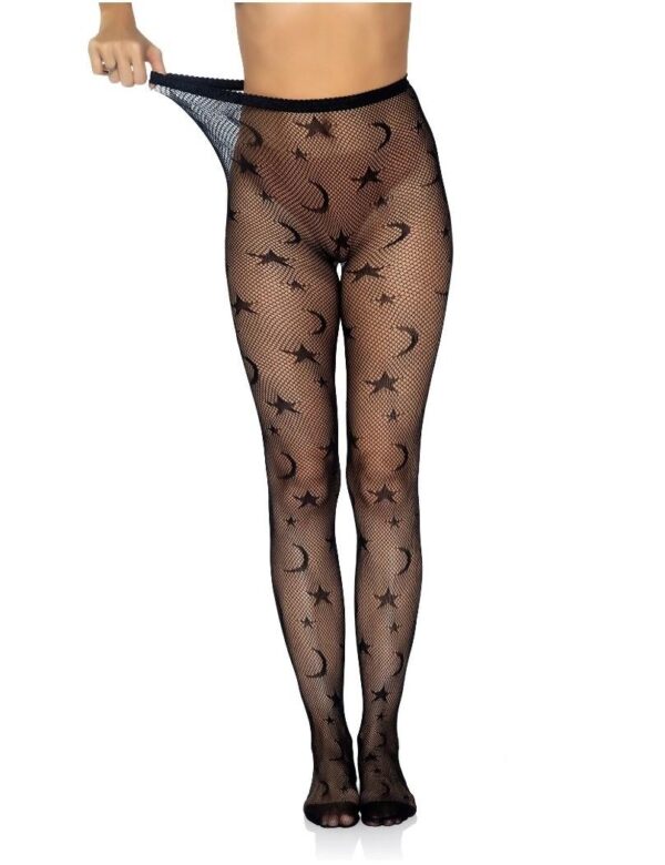 Celestine Lunar Mesh High Thigh Stockings