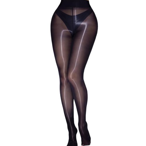 Midnight Melt Gloss High  Thigh Stockings -Black