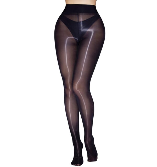 Midnight Melt Gloss High  Thigh Stockings -Black