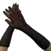 Black Sparkle Fishnet Open Gloves
