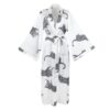 Ivory Jaguar Luxe Wrap Satin Robe