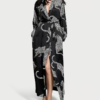 Jaguar Luxe Wrap Satin Robe - Black