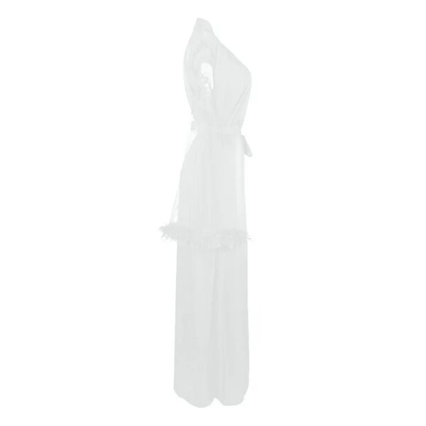 Celestial Veil Satin White Robe