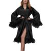 Plume Satin Robe