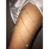 Aurora Crystal Leg Chains -Gold