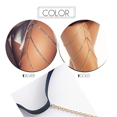 Aurora Crystal Leg Chain- Silver