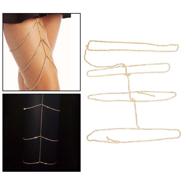 Aurora Crystal Leg Chains -Gold