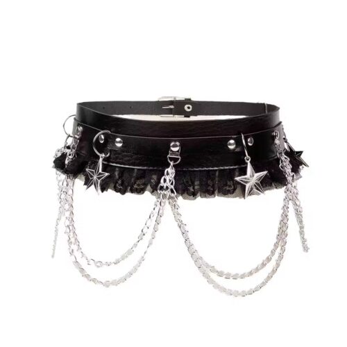 Starlace Chain Choker Belt -Black