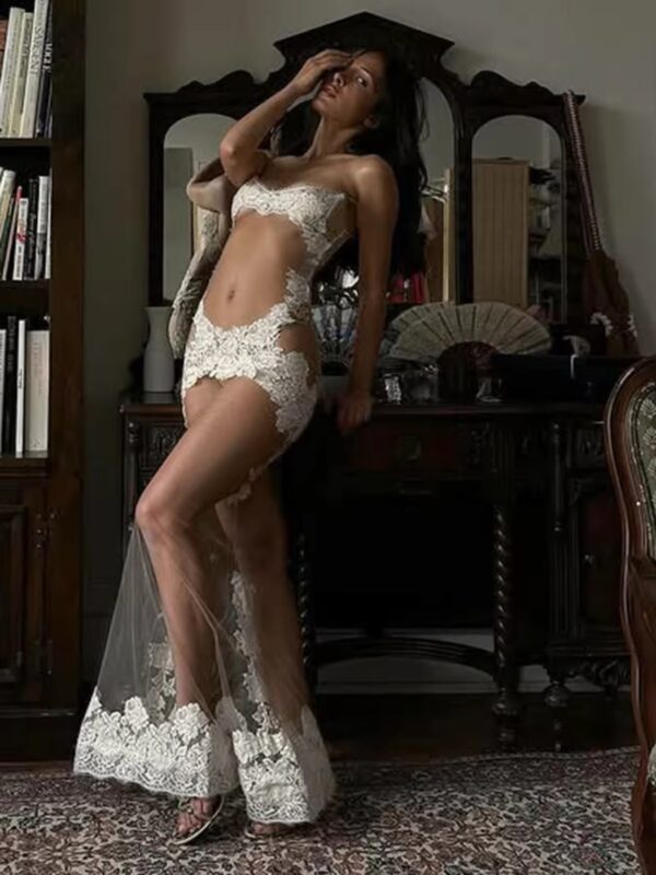 Ivory Illusion Lace Lingerie Set
