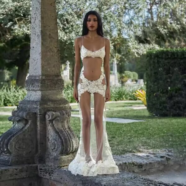Ivory Illusion Lace Lingerie Set