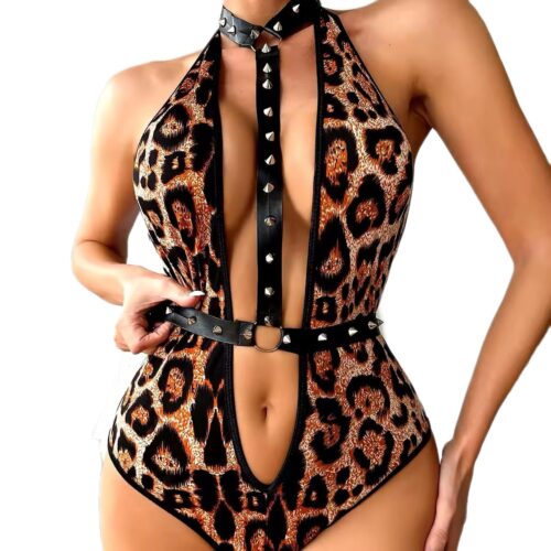 Leopard Empress Harness Bodysuit
