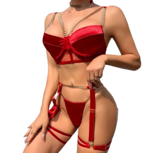Kate Rouge Chain Lingerie Set