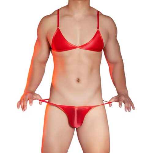 Red Sissy Satin Lingerie Set