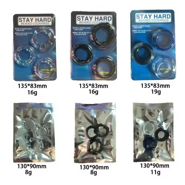 Stay Hard Pro  Classic CockRing 3pcs Set